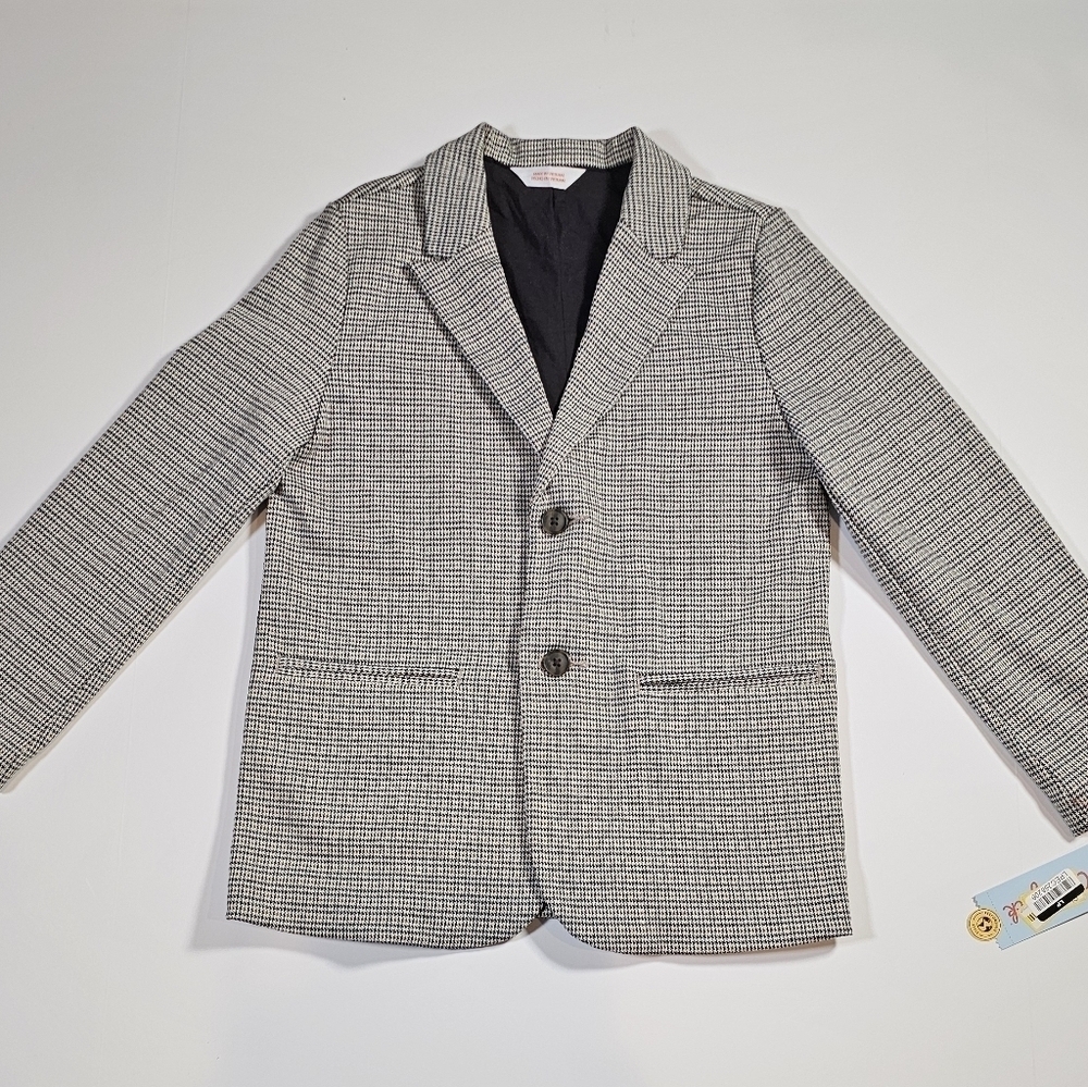 Cat & Jack Boys Houndstooth Knit Suit Jacket Stretch - Picture 8 of 13